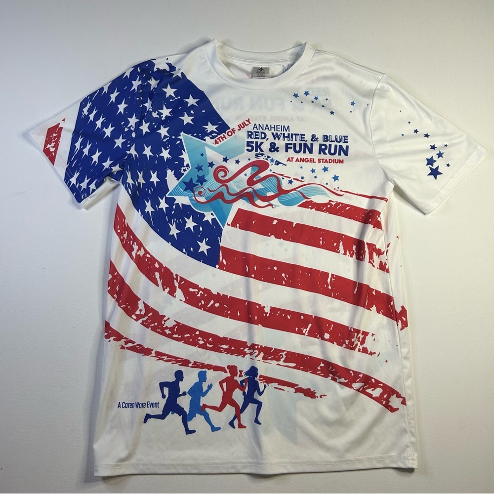 4th Of July Official Running Jersey Shirt L For Caren Ware Event Anaheim Stadium